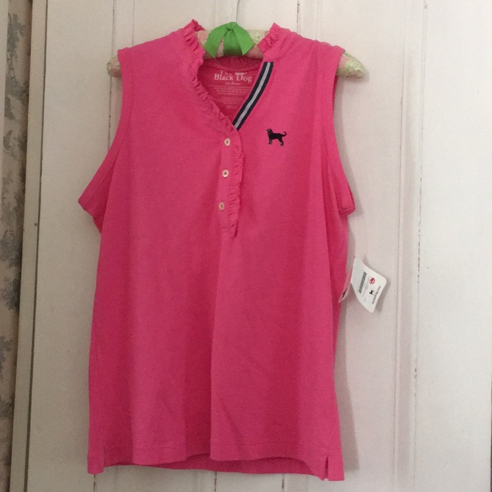 NWT The Black Dog pink polo tank top
